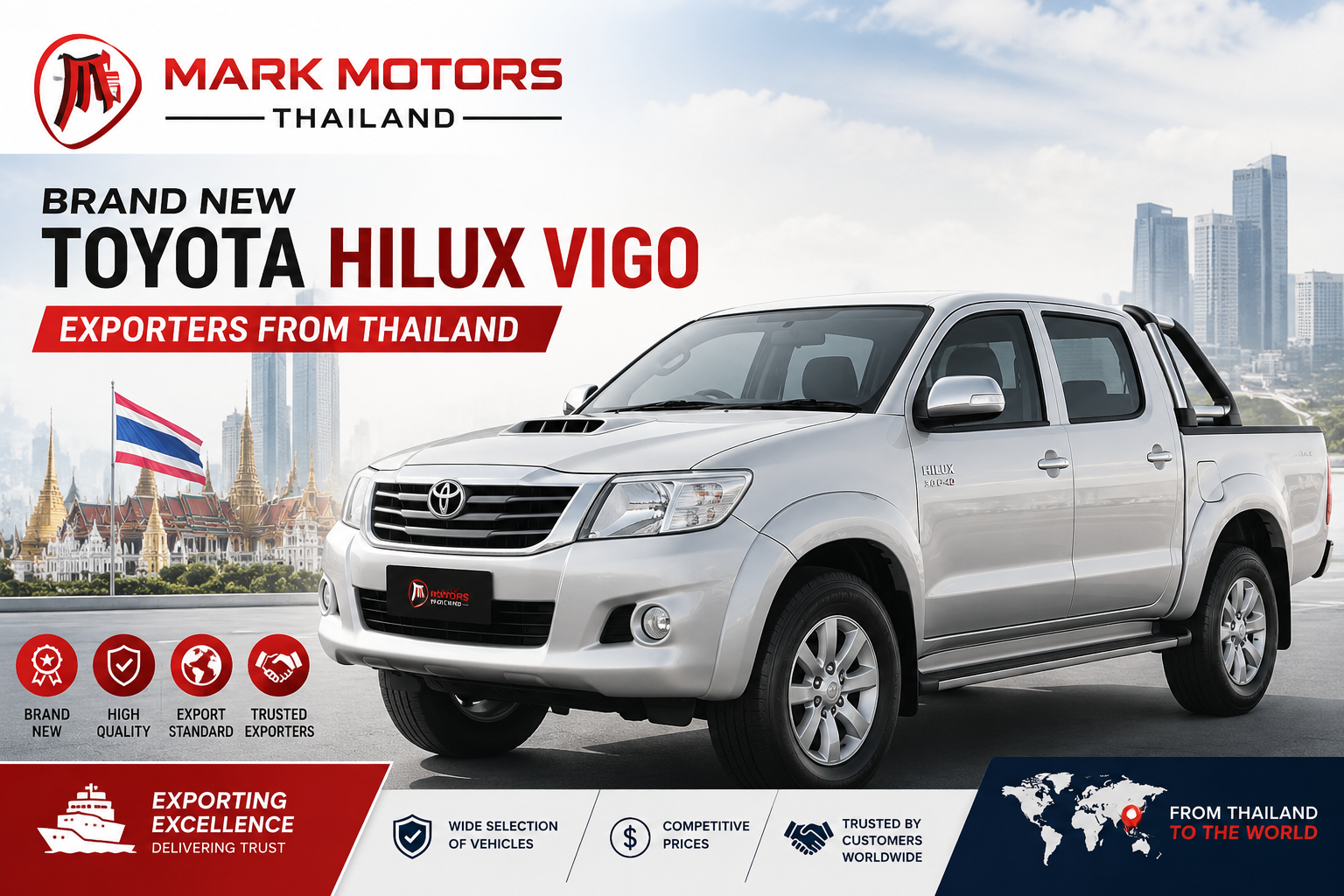 Brand New Toyota Hilux Vigo Exporters from Thailand